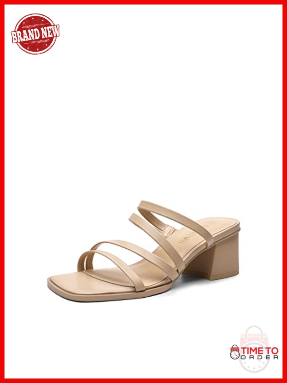 Women's Block Heel Strappy Sandals with Square Toe and Asymmetric Strap